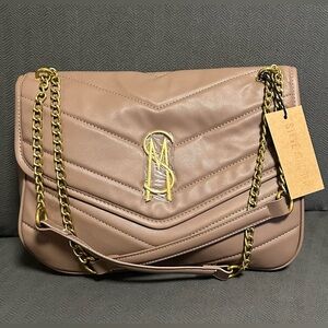 NWT Steve Madden Taupe Shoulder Bag BBriele Large Quilted